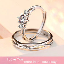 Carica l&#39;immagine nel visualizzatore di Gallery, 2PCS Anelli Fidanzamento Ti amo Incisione Argento 925 I Love You-sytle 1 - Ilgrandebazar