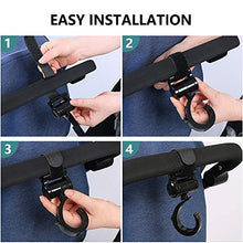 Carica l&#39;immagine nel visualizzatore di Gallery, Ganci per Passeggino, 4 Pezzi multiuso gancio clip passeggino carrozzina...