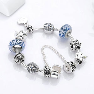 Qings Bracciali Charm e Ciondoli Placcato Argento per Donna, Bambine e...