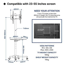 Carica l&#39;immagine nel visualizzatore di Gallery, 1home Supporto TV da Pavimento con Ruote Carrello, Staffa Porta 23&quot;-55&quot;/50 kg - Ilgrandebazar