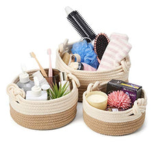 Carica l&#39;immagine nel visualizzatore di Gallery, EZOWare Set di 3 Cesto Contenitore in Maglia Organizer, Marrone E Beige