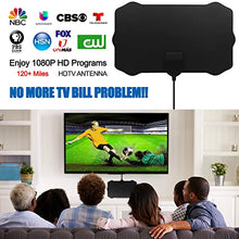 Carica l'immagine nel visualizzatore di Gallery, Antenna HDTV Interna, Antenna TV Digitale120 Miglia Gamma con Amplificatore Segnale per 4K 1080p VHF UHF DVB-T/DVB-T 2 Canali Gratuiti