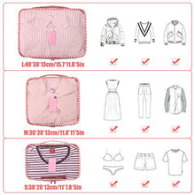 Carica l'immagine nel visualizzatore di Gallery, Organizzatori da Viaggio,LOSMILE Organizer Valigie Set di 7, Rosa-striscia