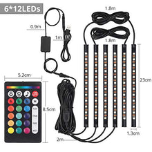 Carica l'immagine nel visualizzatore di Gallery, Justech Striscia LED per Interni Auto 72 con Controllo della Musica LED...