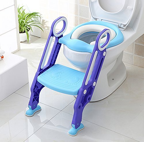 KEPLIN Riduttore WC per Bambini con Scaletta Pieghevole, Kit Toilette Viola - Ilgrandebazar