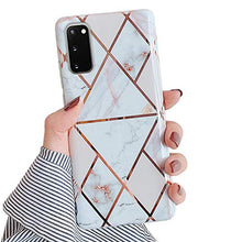 Carica l&#39;immagine nel visualizzatore di Gallery, Herbests Compatibile con Samsung Galaxy S20 Cover Marmo Custodia Rosa Bianco