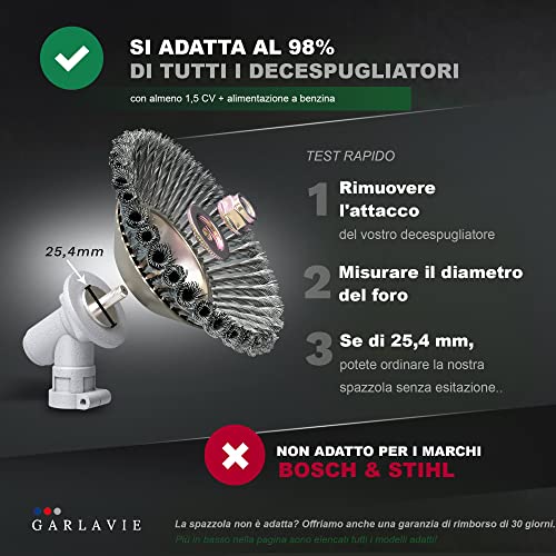 Spazzola Per Decespugliatore Viabrico 200x25.4mm - In Filo Acciaio Per Tosaerba - Foto 6