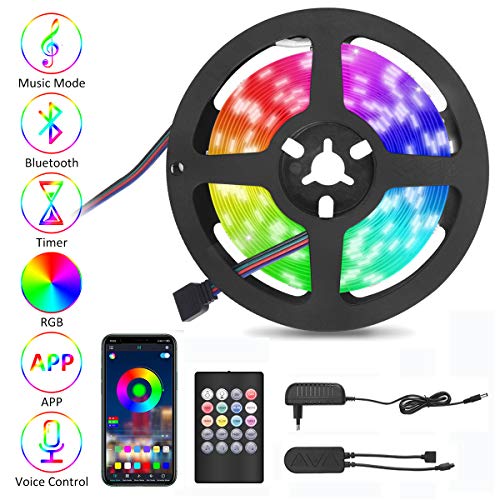 BACKTURE Striscia LED, 5M 150 LED RGB 5050 Intelligente Retroilluminazione 5m