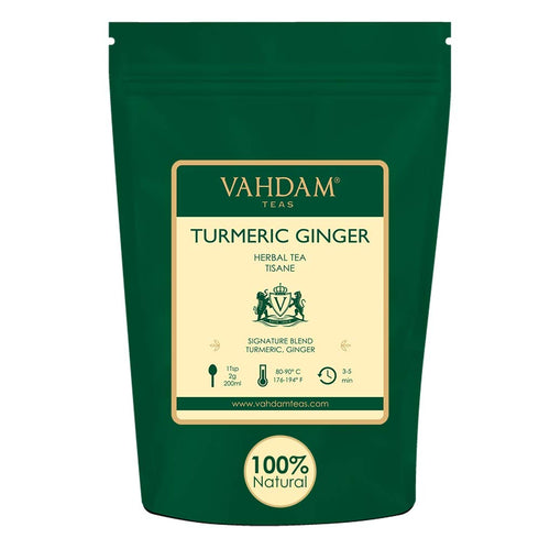 VAHDAM, Foglia Di Tè Allo Zenzero Curcuma | 200 g (100 Black - Ilgrandebazar