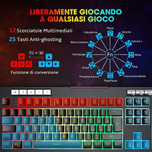 Carica l&#39;immagine nel visualizzatore di Gallery, PICTEK Tastiera Gaming RGB, da Gaming, Retroilluminazione RGB Nero