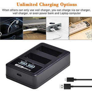 PowerTrust DMW-BLG10 DMW-BLE9 - Caricabatteria USB LED per Panasonic...