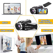Carica l&#39;immagine nel visualizzatore di Gallery, Videocamera Videocamere Full HD 1080P 30FPS 24.0 MP Vlogging V5IB