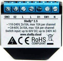 Carica l&#39;immagine nel visualizzatore di Gallery, KIt Shelly 2.5 Wireless Dual relè Interruttore Intelligente domotica, Amazon...