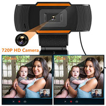 Carica l'immagine nel visualizzatore di Gallery, FONCBIEN Webcam 720P Full HD con Microphone per PC Regolabile Web