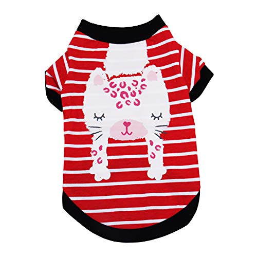 sourcing mappa Cane T Shirt Cotone Costume Gatto Pet Felpa L, rosso, bianco.