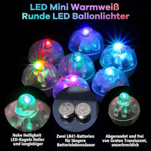 Carica l&#39;immagine nel visualizzatore di Gallery, 150Pcs Luci LED per Palloncini, Mini LED Rotonde Palloncini, Luci LED Lampeggianti per Feste, Decorazione per Lanterne, Compleanno, Matrimonio, Halloween, Natale (Colorato)