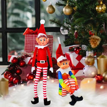 Carica l'immagine nel visualizzatore di Gallery, DONGQI Elves Behavin Badly 15 Pollici Rosso Gamba Lunga Corpo Morbido Vinile Viso Elfo con Cappello, Peluche Elfo (2 Pezzi)