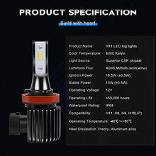 Carica l'immagine nel visualizzatore di Gallery, H11/H8/H9/H16(JP) LED Fendinebbia 4000LM, Luci Antinebbia Anteriori, H11