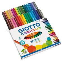 Carica l&#39;immagine nel visualizzatore di Gallery, GIOTTO Turbo Color - Astuccio da 36 Pennarelli a Punta Fine, 2.8mm, Colori Intensi