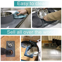 Carica l'immagine nel visualizzatore di Gallery, Ciotola per Cani Gatti in Acciaio Inox con Tappetino Small, Rettangolo Grigio - Ilgrandebazar