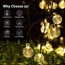 Carica l&#39;immagine nel visualizzatore di Gallery, Catena Luminosa Esterno Solare, Aerb Aggiornato 50 LEDs 30ft Luci da...