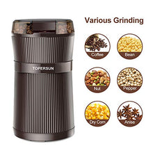 Carica l&#39;immagine nel visualizzatore di Gallery, TOPERSUN Macinacaffè Elettrico con Lama 200W lame in acciaio inossidabile...