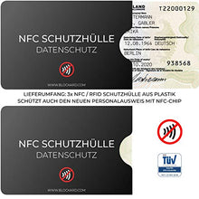 Carica l'immagine nel visualizzatore di Gallery, Custodia protettiva NFC per carte di credito e documenti di identità, protezione NFC al 100%, certificazione TÜV, 3 pezzi