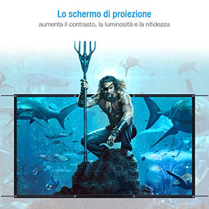 Powerextra Telo Da Proiezione 120 Pollici Utilizzabile Su Ambo I Lati HD...