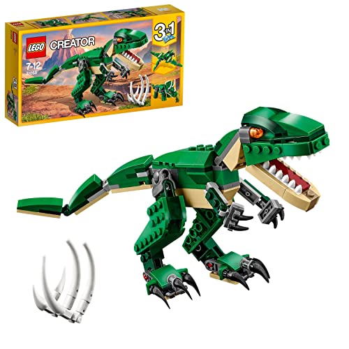 LEGO 31058 Creator Dinosauro, Set Animali Giocattolo 3 in 1 per Costruire, Giochi per Bambini, Bambine, Ragazzi e Ragazze con T. Rex o Triceratopo o Pterodattilo in Mattoncini, Idee Regalo Creative