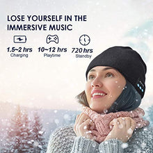 Carica l'immagine nel visualizzatore di Gallery, Cappello Bluetooth Idee Regalo Uomo - Cappello Uomo Donna Invernali, Berretto Bluetooth 5.0 Musica Cappello Migliori Regali Natale, Cappello Sportivo da Esterno Campeggio Sci, Ultra Morbidi Lavabili
