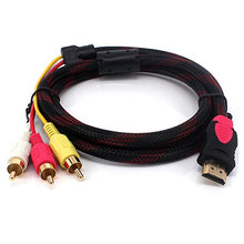 Carica l'immagine nel visualizzatore di Gallery, Yilan, cavo in fibra di nylon intrecciato da 1,5 m, HDMI maschio a RCA...