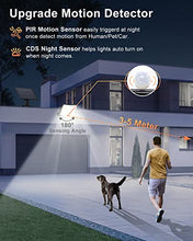 Carica l&#39;immagine nel visualizzatore di Gallery, Luce Solare Led Esterno con Sensore di Movimento [228LED/3Modes] Luci Solari da Esterno con Telecomando, IP65 Impermeabile LED Lampade Solari da Esterni con Estensore da 5M Giardino Garage [1 Pezzi ]