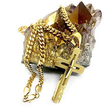 Carica l&#39;immagine nel visualizzatore di Gallery, Collana con ciondolo a forma di croce in oro 24 carati, unisex, solida... - Ilgrandebazar