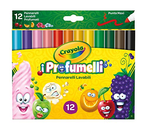 CRAYOLA-I Profumelli Pennarelli Lavabili Profumati, 12 Pezzi, Multicolore - Ilgrandebazar