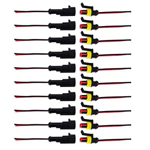 Satinior 10 Kit 2 Pin Connettore Elettrico Impermeabile Auto Electrical...