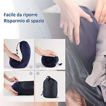Carica l'immagine nel visualizzatore di Gallery, Glymnis Cuscino da Viaggio Memory Foam Collo Lavabile Blu