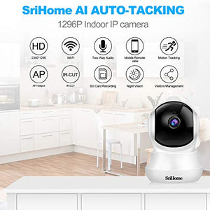 Telecamera di Sorveglianza WiFi SriHome SH020,1296p IP...