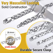 Carica l&#39;immagine nel visualizzatore di Gallery, PROSTEEL Collana Uomo Donna Catena Cubana Grande Sottile 09 Mm/Argento - Ilgrandebazar
