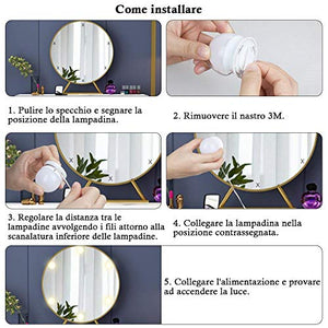 Anpro Luci Da Specchio - Kit per Stile Hollywood Trucco 6... - Ilgrandebazar