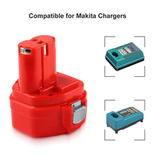 Carica l&#39;immagine nel visualizzatore di Gallery, Powayup 12V 3.0Ah 1220 NI-MH Sostituzione per Makita batteria 3.0Ah, Rosso