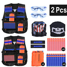 Carica l&#39;immagine nel visualizzatore di Gallery, EXTSUD Gilet Tattico per Nerf Bambini 2 Set Giubbotti Tattici Accessori per...