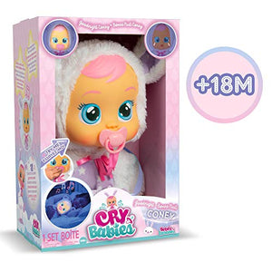 Cry Babies Magic TearsGood Night Coney, Bambola morbida interattiva piagnucolosa con Luce Notturna e Melodie rilassanti che aiuta a dormire, Giocattolo per bambini +2 Anni