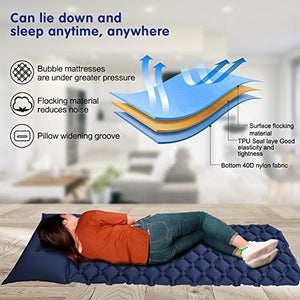 Materassino da Campeggio Gonfiabile,190x56x6cm (0.5kg) Verde Blu Navy 200cm