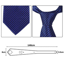 Carica l&#39;immagine nel visualizzatore di Gallery, Rovtop Cravatta Uomo, 4 Stili, con 1 Fazzoletto, 2 Piccoli Quadrati Blu - Ilgrandebazar