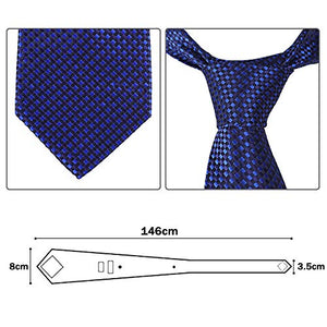 Rovtop Cravatta Uomo, 4 Stili, con 1 Fazzoletto, 2 Piccoli Quadrati Blu - Ilgrandebazar