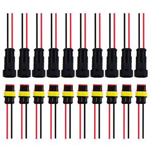 Satinior 10 Kit 2 Pin Connettore Elettrico Impermeabile Auto Electrical...