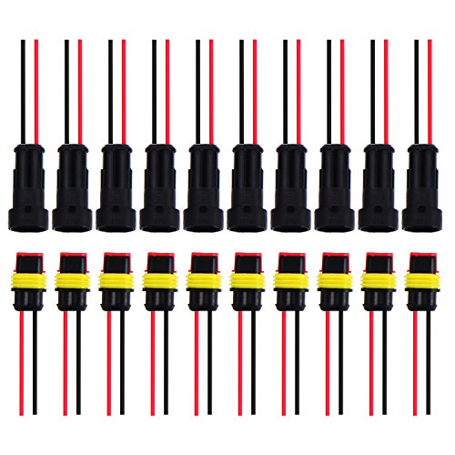 Satinior 10 Kit 2 Pin Connettore Elettrico Impermeabile Auto Electrical...