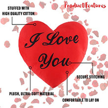Carica l'immagine nel visualizzatore di Gallery, THE TWIDDLERS Cuscino a Forma di Cuore Rosso con la Scritta I Love You -... - Ilgrandebazar