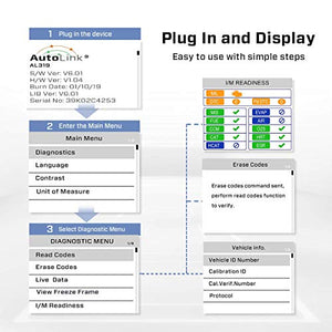 Autel Autolink AL319 - Lettore Codici OBD II/EOBD, Strumento di diagnosi - Ilgrandebazar