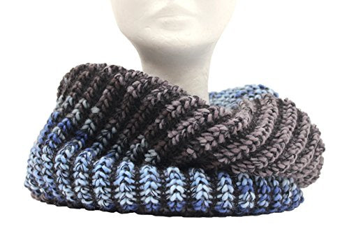 Scaldacollo in maglia, sciarpa ad anello unisex stampato col. Jeans - Ilgrandebazar